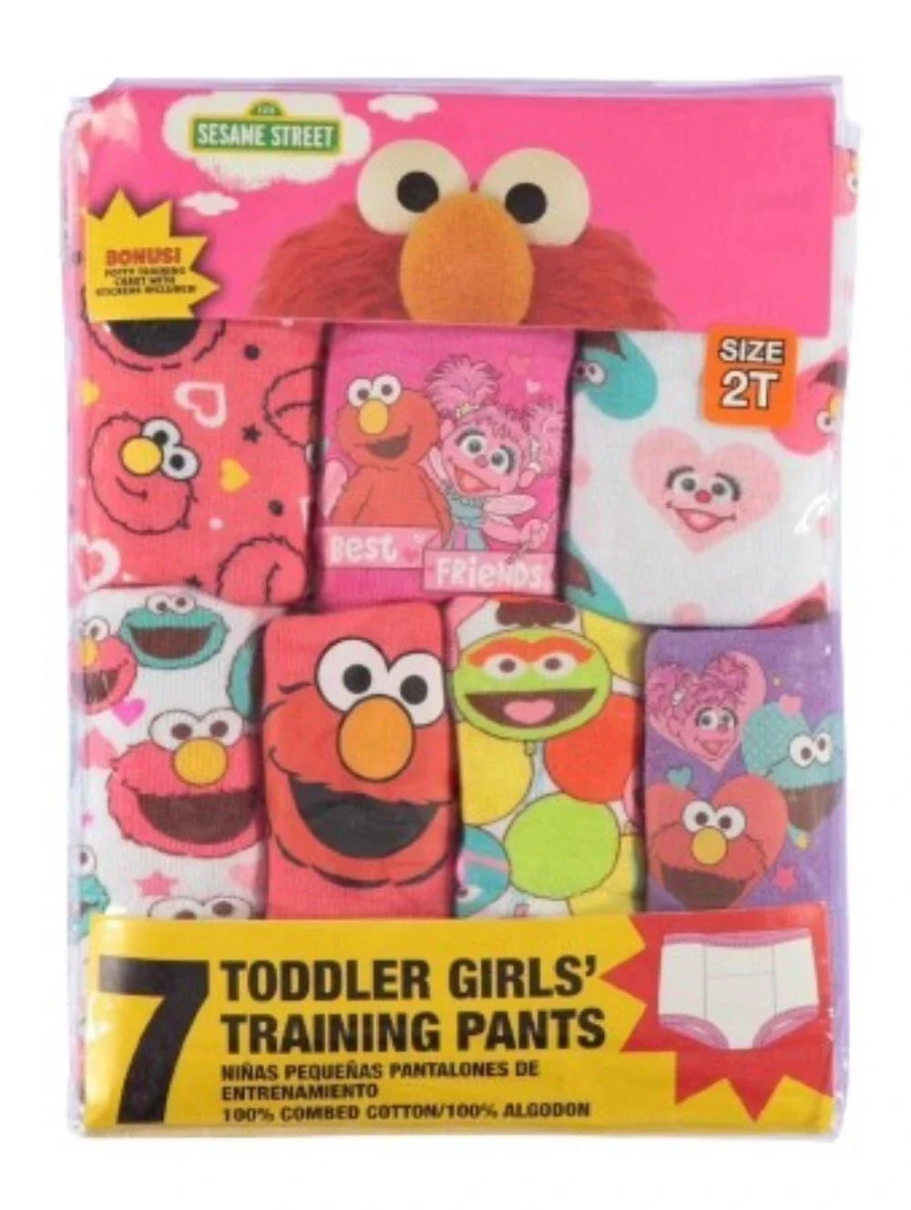 Sesame Street Pink & Purple Elmo Kids Training Pants 7-Pack